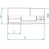 4235S - Dado de 6 Puntos Profundo en Pulgadas de 1/2" DR