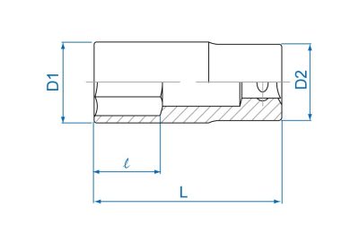 4235S - Dado de 6 Puntos Profundo en Pulgadas de 1/2" DR