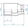 6435S - Dado de Impacto de 6 Puntos Profundo en Pulgadas de 3/4" DR